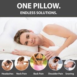 Core Products D-Core Cervical Neck Pillow - Extra Firm Orthopedic Support for Neck Discomfort, Back Sleepers, Dual Neck Rolls, Cervical Alignment, Full Size, Assembled in USA