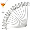 DEAYOU 15 PCS 18/10 Stainless Steel Cocktail Toothpicks, 4.4" Martini