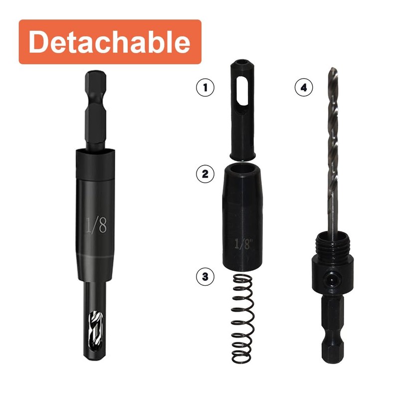 3 Pcs Hinge Drill Bit Set, Self Centering Hole Drilling