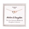Mother and Daughter Message Card, Rose Gold Double Hearts Necklace