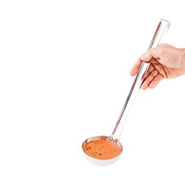 Met Lux 8 Ounce Serving Ladle, 1 With Hook Handle Soup Ladle - Dishwasher-Safe, Corrosion-Resistant, Stainless Steel Gravy Ladle, For Stirring, Pouring, And Serving - Restaurantware