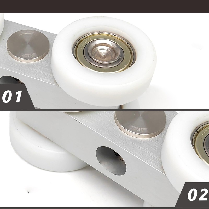Pack of 5 sliding door castors, sliding door fittings, sliding