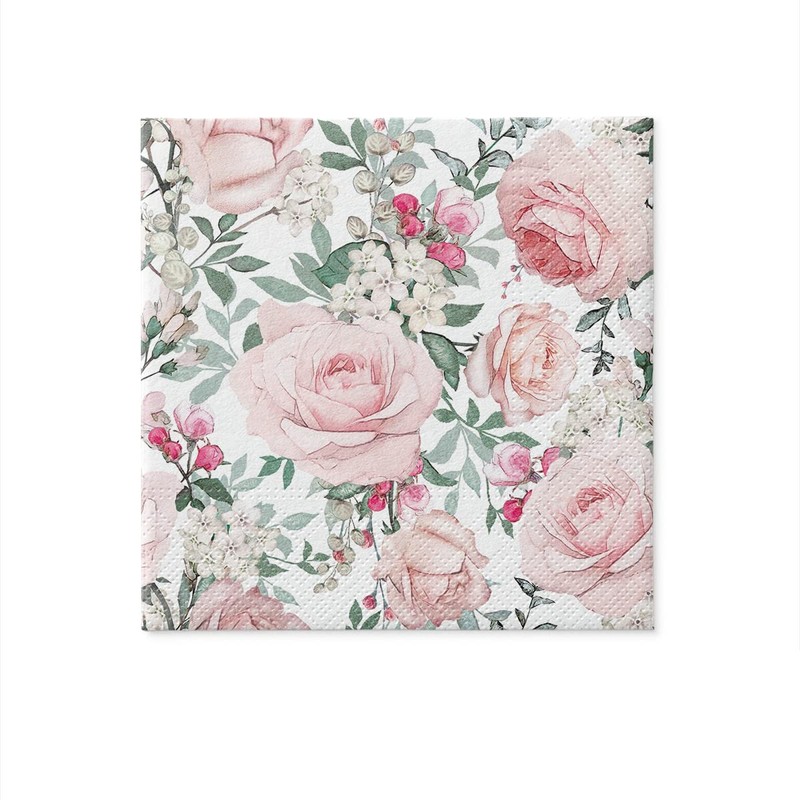 Paw Lunch Napkin Pack of 20, Gorgeous Roses, 33 x