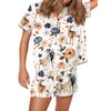 SHESHOW Womens Pajamas Set Goat Farm Floral Button Down Short