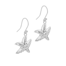 Tuscany Silver Women's Sterling Silver Diamond Cut Starfish Drop Earrings