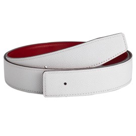 Titiroa Men's/Women's Replacement Belt Strap Cowhide Genuine Leather Belt White Width 32MM Length 95CM