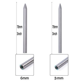 RuiLing 2-Pack Lacing Needles ID 2mm 4mm Length 3 Inch Stainless Steel Paracord Lacing Needles Bracelet Paracord Weaving Needles