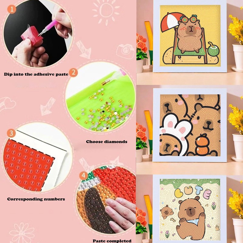 LJJINGXS Cute Capybara 5D Diamond Art Kits with Plastic Crate,DIY