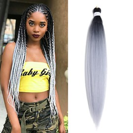 Pre Stretched Braiding Hair 30Inch 1Pack long Braiding Hair Extensions Professional Crochet Twist Braids Hair Yaki Straight High Temperature Synthetic Fiber（30",B37)