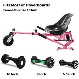 Hoverboard Seat Attachment, Buggy Hover Board Go Kart for Adults & Kids, Upgrade New Shock Absorption, Accessories to Transform Hover Board into Go Cart with Off-Road Tire (PINK)