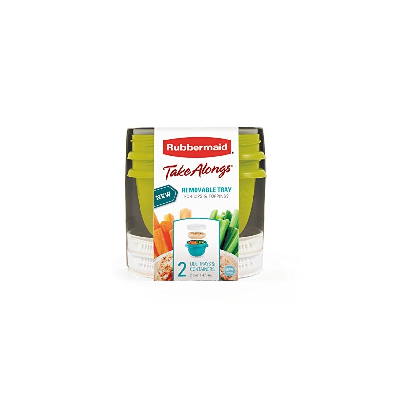 Rubbermaid TakeAlongs Snacking Food Storage Containers, 2 Cups Size -