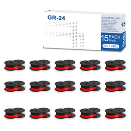 GR24 Ribbon Replacement for GR24 GR24BR Universal Twin Spool Calculator Ribbon Porelon 11216 use with Nukote BR80c, Sharp El 1197 P III, Dataproducts R3027 Printer (15-Pack)