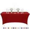 Wind Red Spandex Tablecloths 6ft for Rectangle Table,Stretchable Tablecloth Washable
