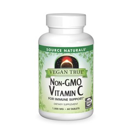 SOURCE NATURALS Vegan True Non-GMO Vitamin C 1000 Mg Tablet, 60 Count