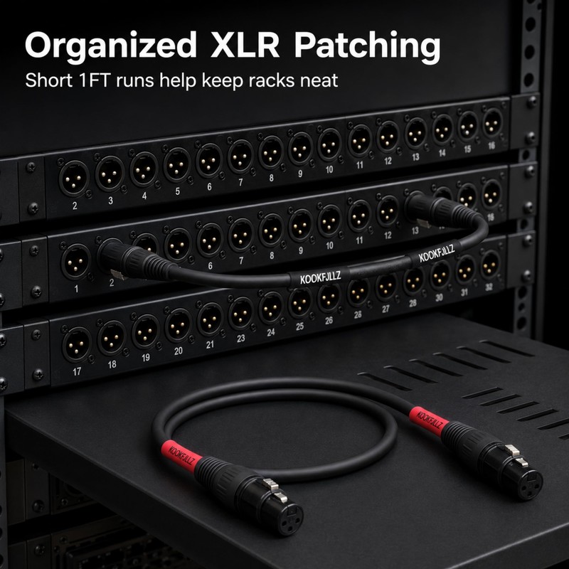 KOOKFJLLZ XLR Female to Female Cable 1ft 2 Pack -
