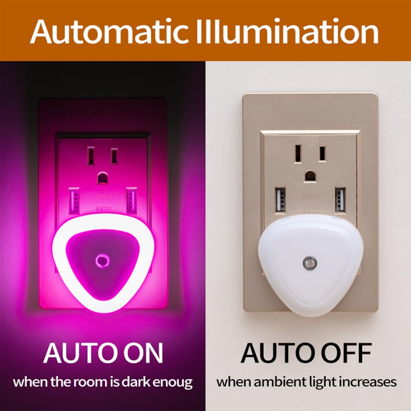 3 Pack Heart Shape Night Lights, Cute Nursery Nightlight with