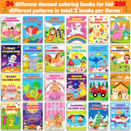 Lionoble 48 Pack Coloring Books for Kids Ages 4-8, Small Coloring Books for Kids Party Favors Bulk Birthday Gifts Goodie Bags Stuffers Classroom Activity Includes Animals Mermaid Dinosaur