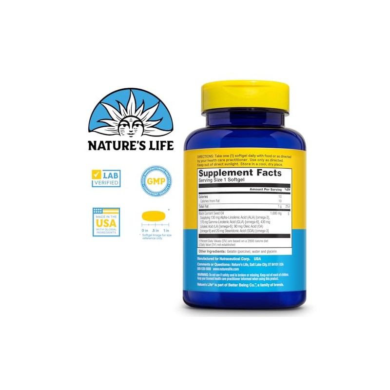 Health from the Sun Black Currant Oil 1000mg, 60-Count
