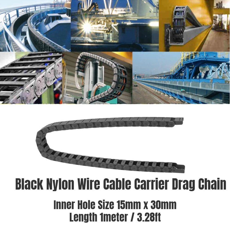 Hilitand 1Meter Drag Chain Black Cable Drag Chain Reinforced Nylon