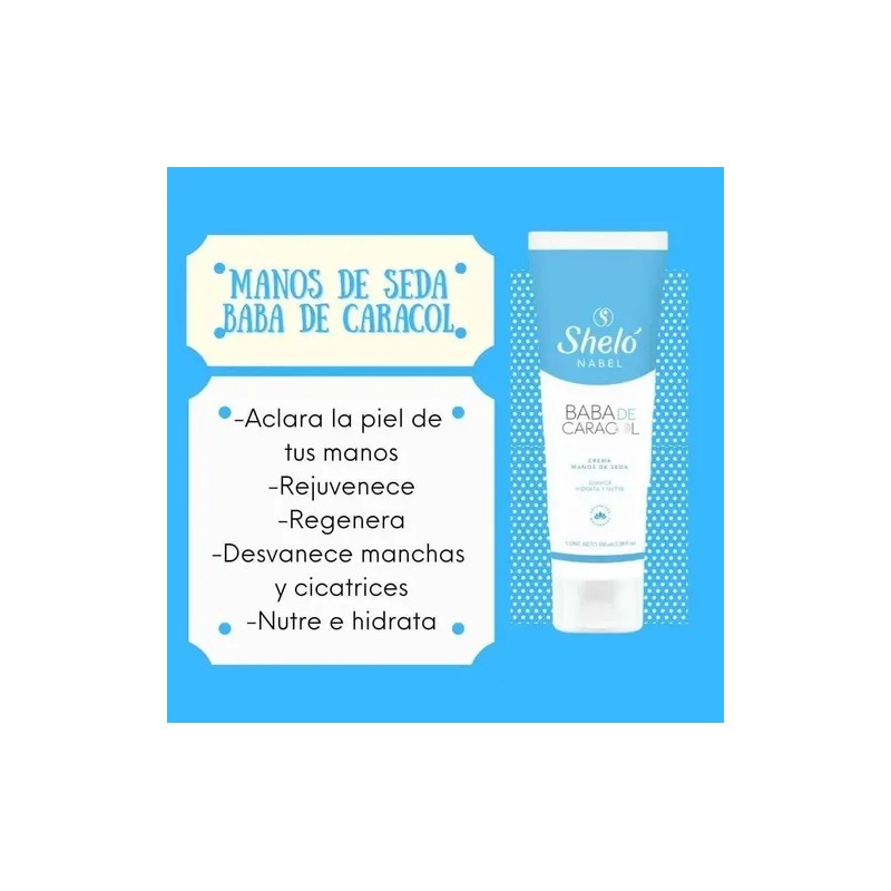 2 Cremas Sheló Baba Caracol Manos De Seda Rejuvenece Aclara