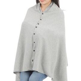 1up-eleven Nursing Cape, 100% Cotton, 360°, Safe, Non-see-through, Nursing Cape, Poncho, Clothes (Gray 1)