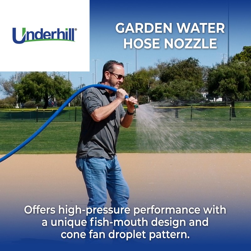 Underhill Precision Rainmaker Garden Water Hose Nozzle, Sprayer, 23 GPM