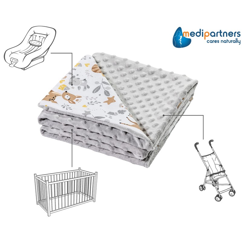 Medi Partners Baby Blanket, 100% Cotton, 75 x 100 cm,