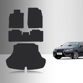 TOUGHPRO Full Set Floor + Cargo Mats Accessories Set for Lexus ES350 All Weather Heavy Duty (Made in USA) Black Rubber 2013 2014 2015 2016 2017 2018