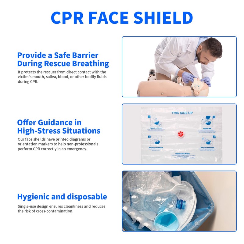 CPR Face Shield with Keyring (6 Pack), CPR Pocket Mask