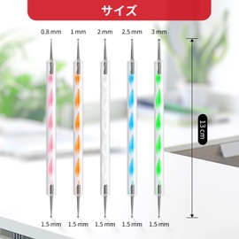 Annhua Dot Pen for 2 Ways Nail Art Pen Dot Stick Rhinestone Picker Dotting Pen Dot Art Tools Dotting Tool Nail Deco Pen Set of 5
