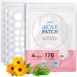 TKTK Pimple Patches Acne Patches For Face 4 Sizes 176 Patches Hydrocolloid Patch Acne Absorbing Zit Patch Easy To Peel, Add Tea Tree & Calendula Oil