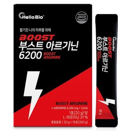 Hello Bio Boost Arginine 6200, 1 unit, 300g / 헬로바이오 부스트 아르기닌 6200, 1개, 300g