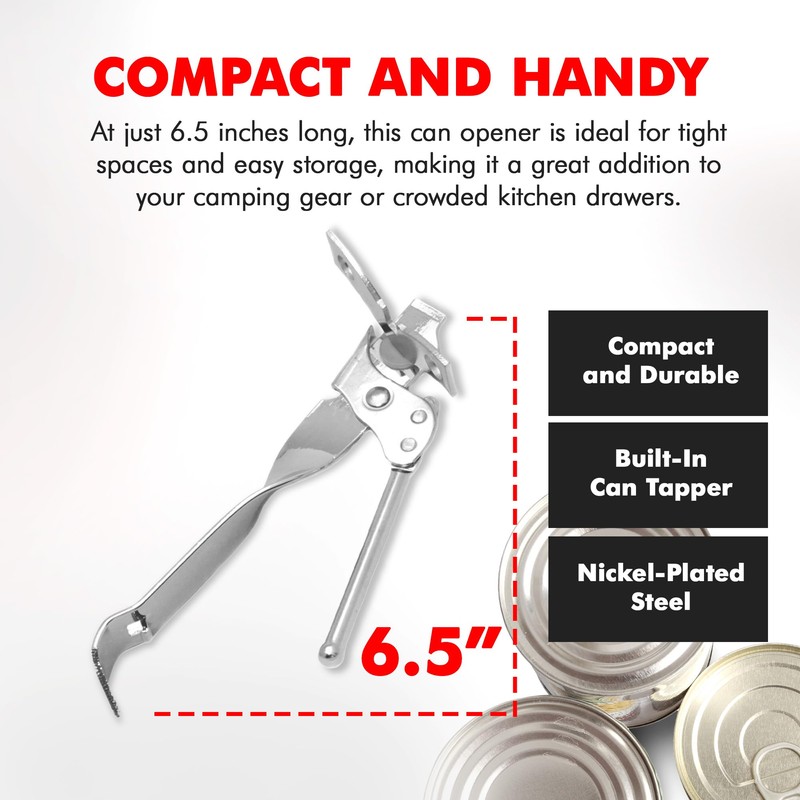 Chef Craft Select Can Opener with Tapper, 6.5 inches in