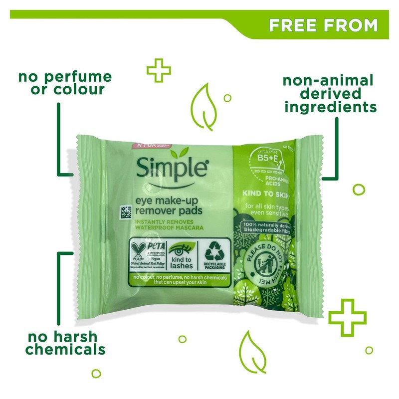 2 PACKS =60 Pads of Simple Kind to Eyes Eye