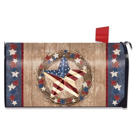 Americana Barnstar Patriotic Large Mailbox Cover Primitive Oversized
