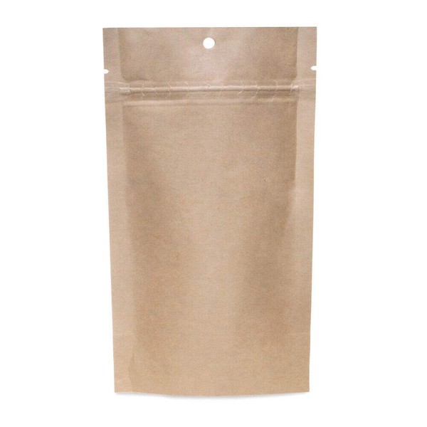 PouchWorth 50 pcs 5"x8.5" Kraft Aluminum Foil Resealable Stand Up