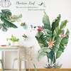 Fujitoya Flower Green Leaves Birds Plants Green Flower Wall Sticker