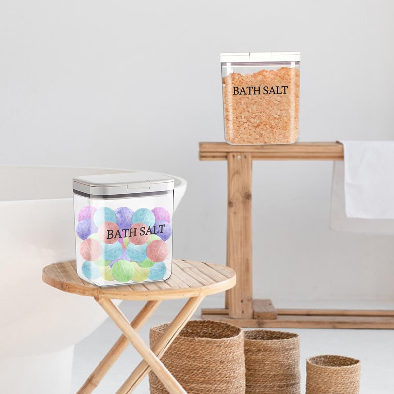 Yomjarl 2 Pack Salt Container,2 L Bath Salt Container With