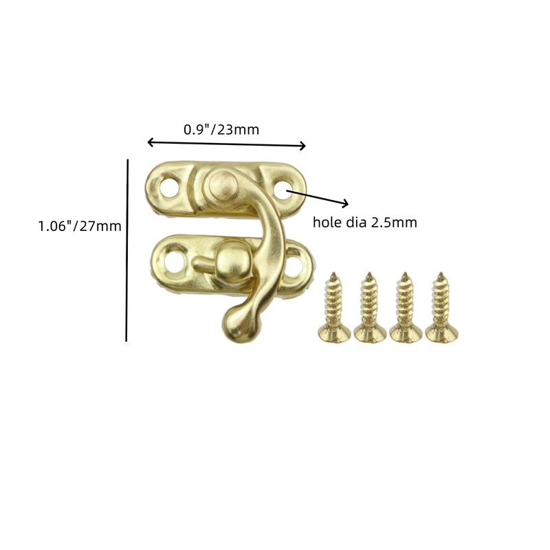 Sscon 20Pcs Mini Vintage Lock Clasp Right Latch Antique Metal