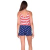 De la Mujer la bandera americana Romper, Azul, X-Small