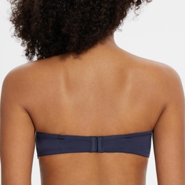 MELENECA Women's Stay Put Padded Cup with Lift Underwire Push Up Strapless Bras Navy Blue 36B