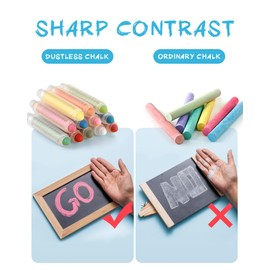 NewFamily Dustless Chalk for Kids, Colored Sidewalk Chalk With Holder,Non-Toxic Washable Toddlers Chalks Drawing Writing for Outdoor Art Play,Blackboard