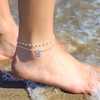 SILVERCUTE Ankle Bracelets for Women Girls Sterling Silver March Birthstone