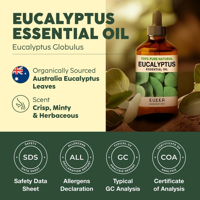 KUKKA essential oils Rosemary Oil for Hair & Eucalyptus Essential