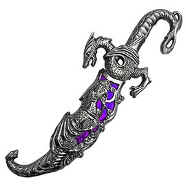 Ace Martial Arts Supply Saint George Dragon Saber Fantasy Knight Sword or Dagger (2nd Generation Purple 10" Dagger)