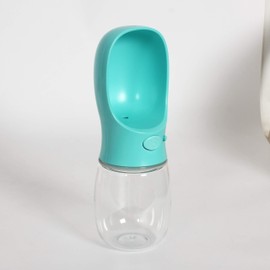 Leak-Proof Safety Lock Portable Dog Water Bottle with Wristband Attachment; for Active Lifestyle and Travel (350ml, Blue)