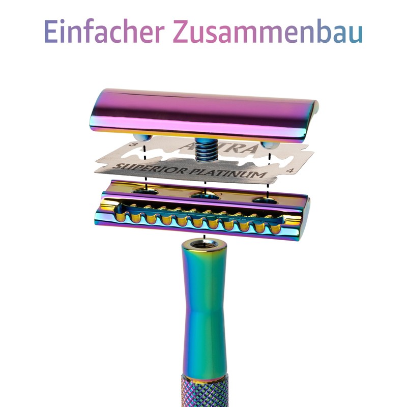 ANYMALE® Sustainable Safety Razor Rainbow Edition - Set with Holder