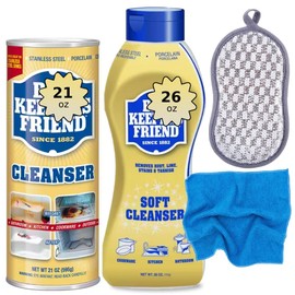 Bar-Keeper’s-Friend More Spray and Foam Cleaner, 25.4oz Hard Water Stain Remover + 2x Microfiber Towel