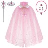 Princess Dress Up Clothes, 7pcs Princess Cape Crown with Wand for Girls 3-8 Years Toddler Princess Dress Up for Birthday Gift