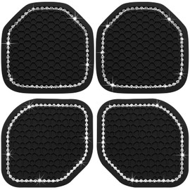 Frienda 4 Pcs Bling Car Coasters Cup Holder Coasters for Car Cup Holder Inserts Compatible with Wrangler 2018-2022 Jl Jlu 2020-2022 Gladiator Jt Cup Mat Pad Interior Decoration Accessories, 2 Styles